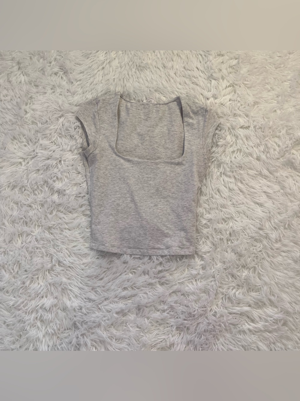 garage gray square neck top xs